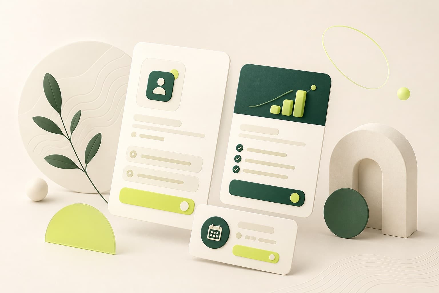 Floating service offering cards — a book-and-pay page that actually collects.